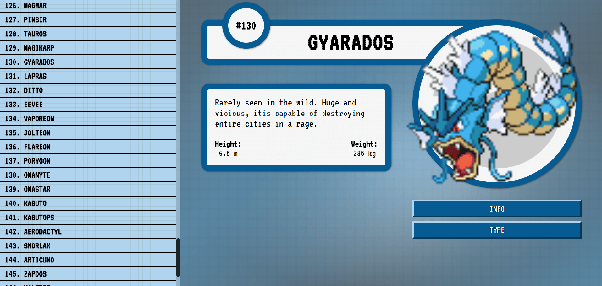 Project screenshot: Pokedex